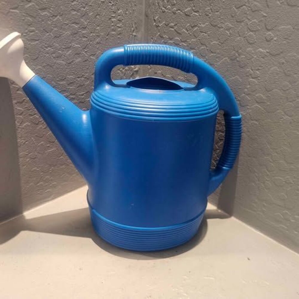 Blue Plastic Watering Can